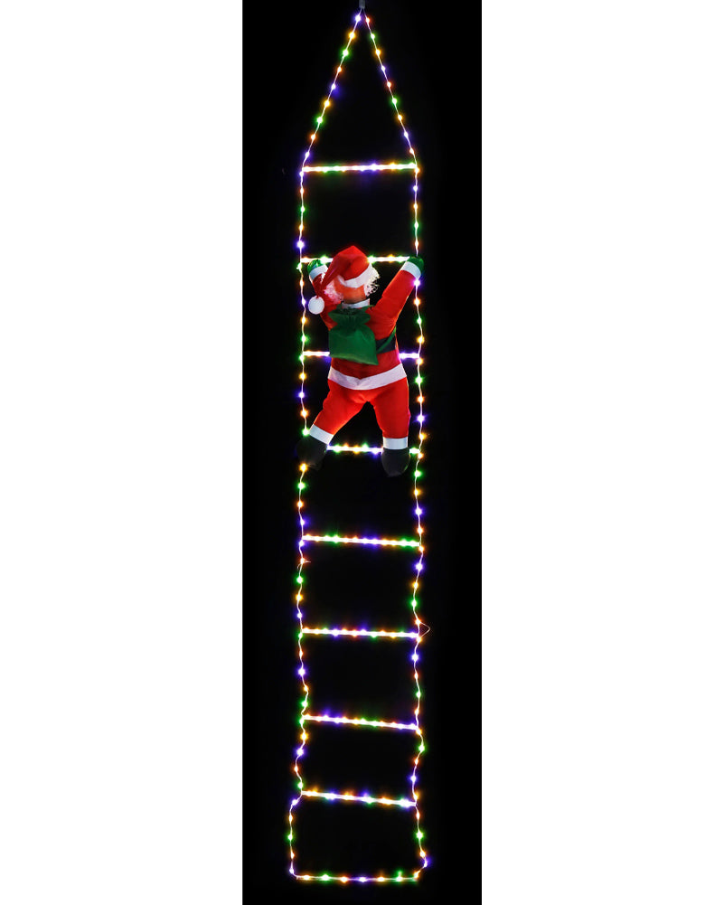 Christmas LED Flexi Cable Ladder with Santa 2.4m