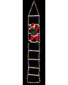 Christmas LED Flexi Cable Ladder with Santa 2.4m