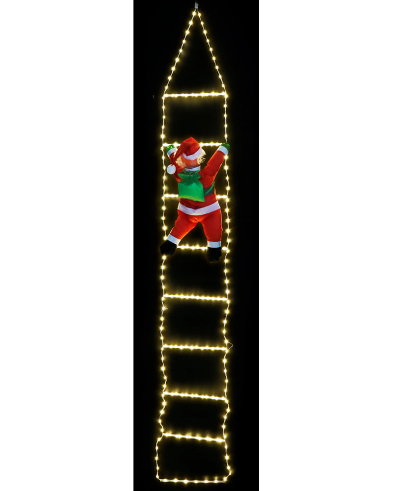 Christmas LED Flexi Cable Ladder with Santa 2.4m