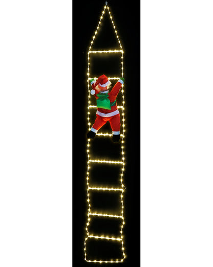 Christmas LED Flexi Cable Ladder with Santa 2.4m