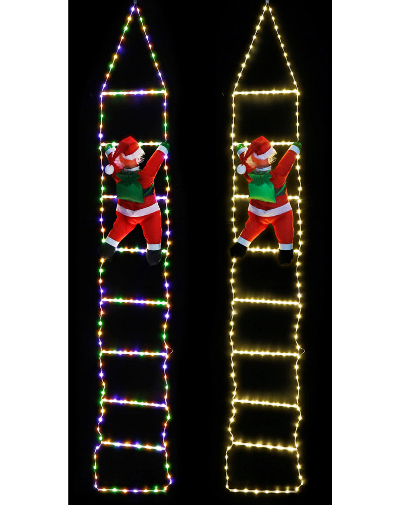 Christmas LED Flexi Cable Ladder with Santa 2.4m