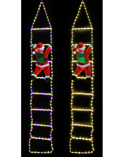 Christmas LED Flexi Cable Ladder with Santa 2.4m