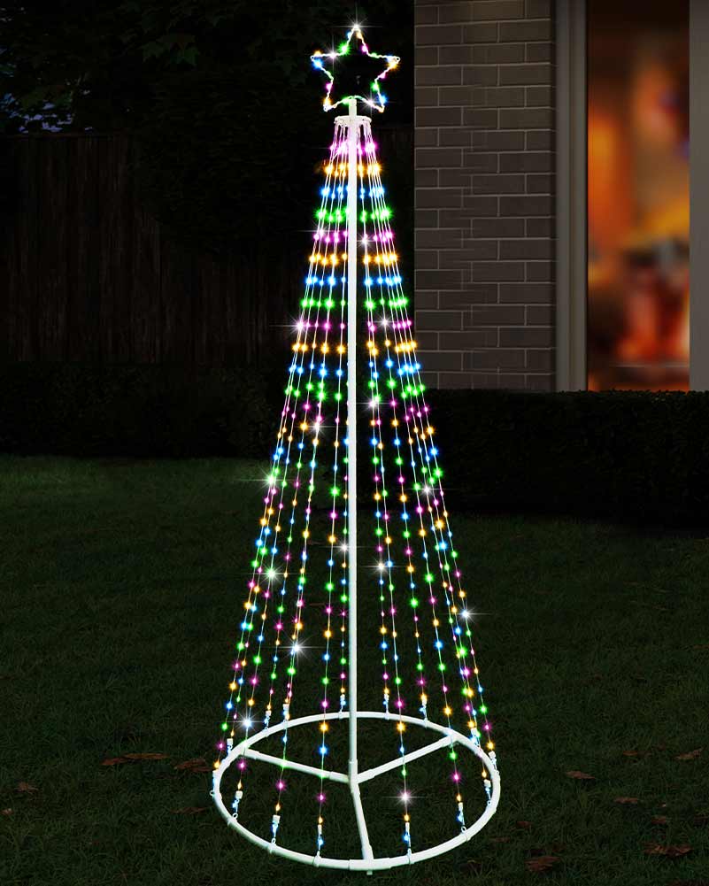 Pastel Multicolour Flexi Wire Christmas Tree LED Christmas Lights 1.8m