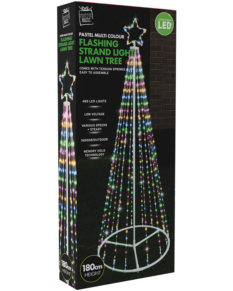 Pastel Multicolour Flexi Wire Christmas Tree LED Christmas Lights 1.8m