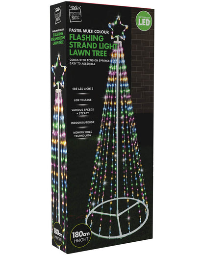 Pastel Multicolour Flexi Wire Christmas Tree LED Christmas Lights 1.8m