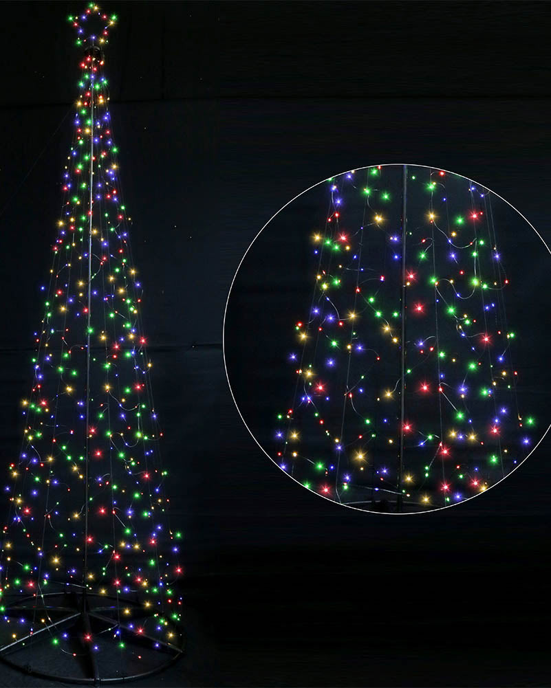 Multicolour Front Yard Net Light Tree LED Christmas Lights 3m