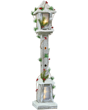 LED Snowy Lamp Post Christmas Decoration 85cm