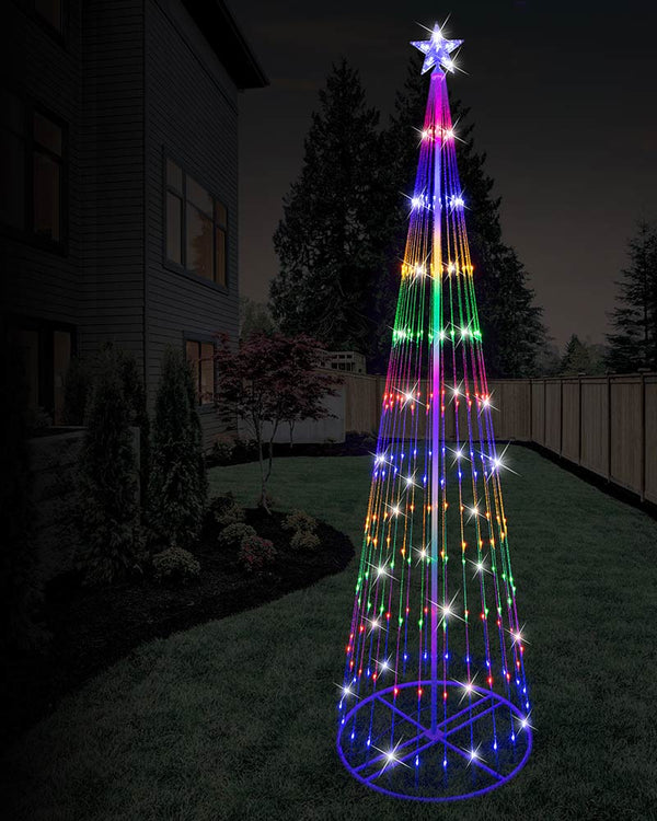 Multi-Coloured Strand Tree Digital Flashing LED Christmas Light 2.4m