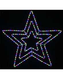 Multi-Coloured 3 in 1 Flashing Star LED Christmas Ropelight 80cm