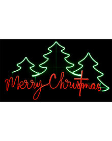 Merry Christmas Trees Flexi Flashing Neon LED Christmas Ropelight 1.6m