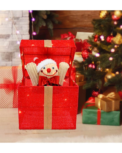 LED Pop Up Gingerbread In Present Christmas Decoration 30cm