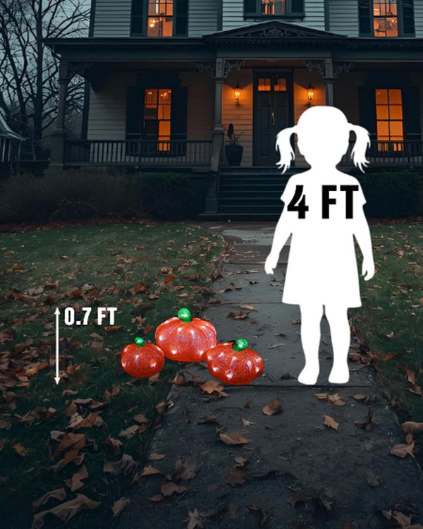 LED Pumpkin Lights Pack of 3