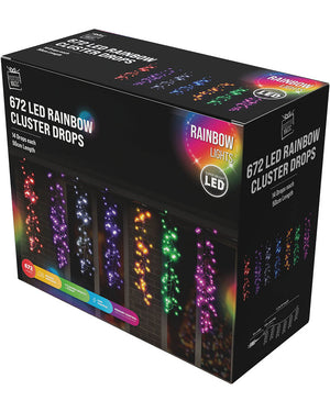 Rainbow Cluster Drops 672 Piece LED Christmas Lights 5.2m
