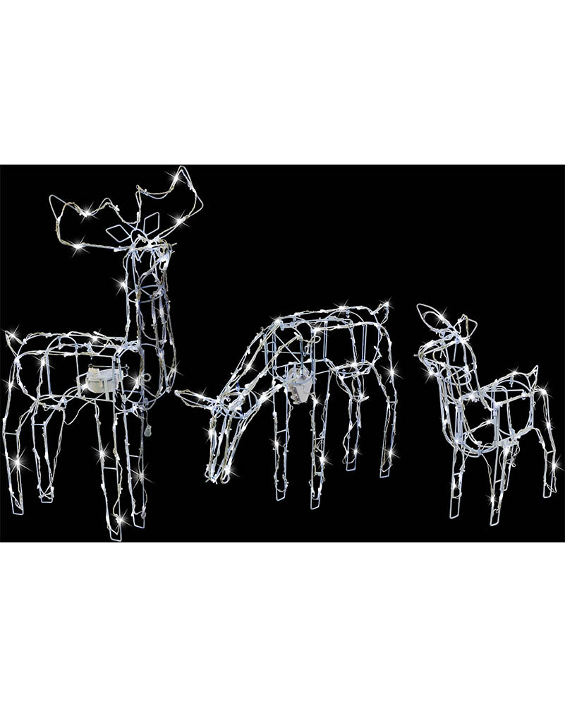 Animated Reindeer Family with Flashing LED Christmas Lights