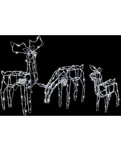 Animated Reindeer Family with Flashing LED Christmas Lights