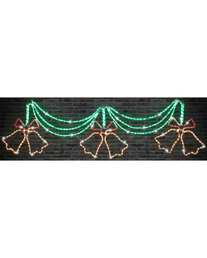 Twinkling Warm White Triple Bell Ropelight LED Christmas Lights