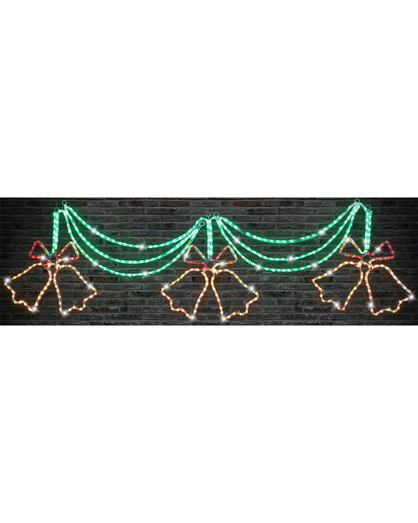 Twinkling Warm White Triple Bell Ropelight LED Christmas Lights