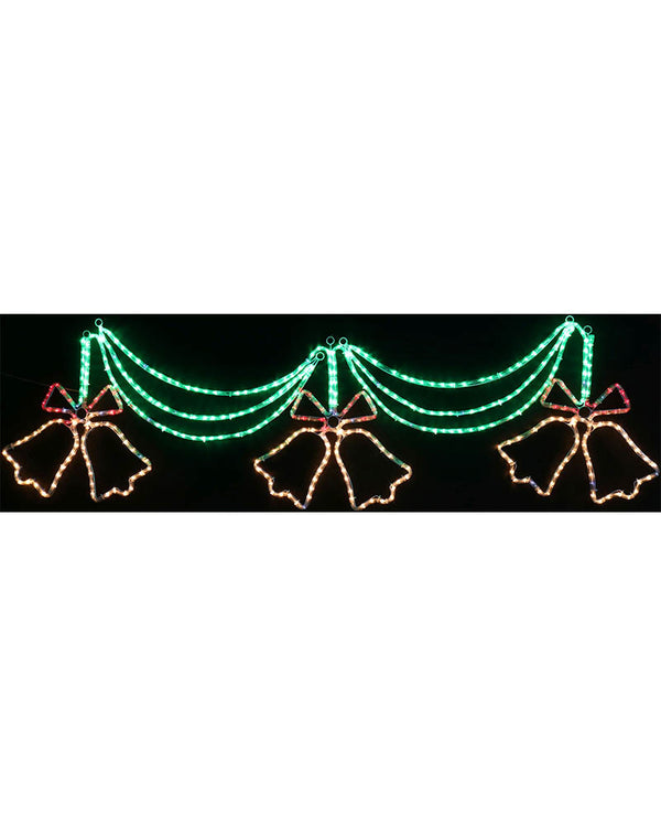 Twinkling Warm White Triple Bell Ropelight LED Christmas Lights