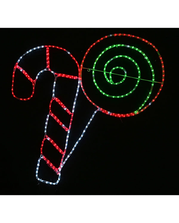 Candy Cane and Lollipop Twinkling LED Christmas Ropelight 1m