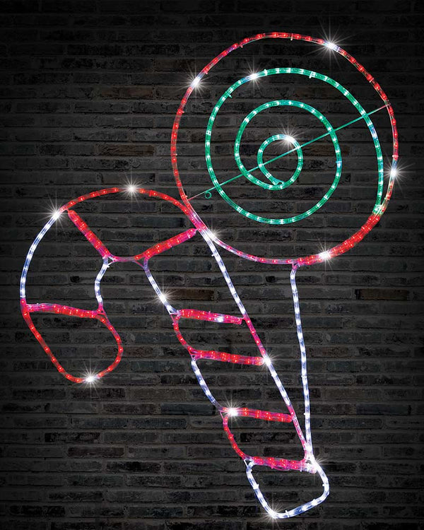 Candy Cane and Lollipop Twinkling LED Christmas Ropelight 1m