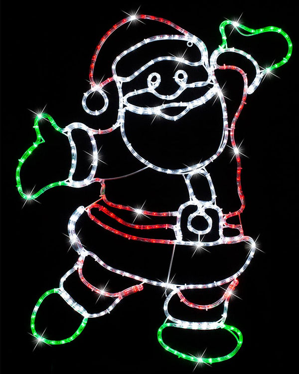 Happy Santa Twinkling LED Christmas Ropelight 1m
