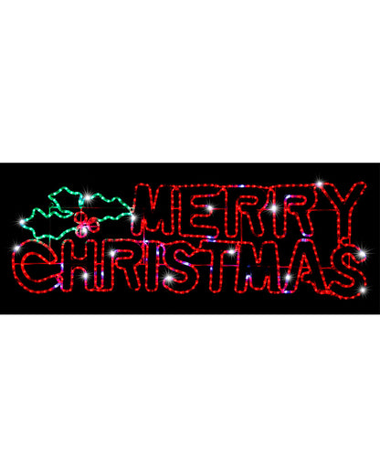 Merry Christmas with Holly LED Christmas Ropelight 1.5m