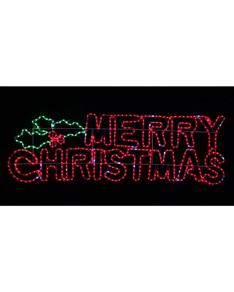 Merry Christmas with Holly LED Christmas Ropelight 1.5m