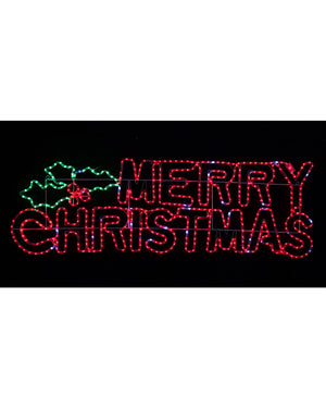Merry Christmas with Holly LED Christmas Ropelight 1.5m