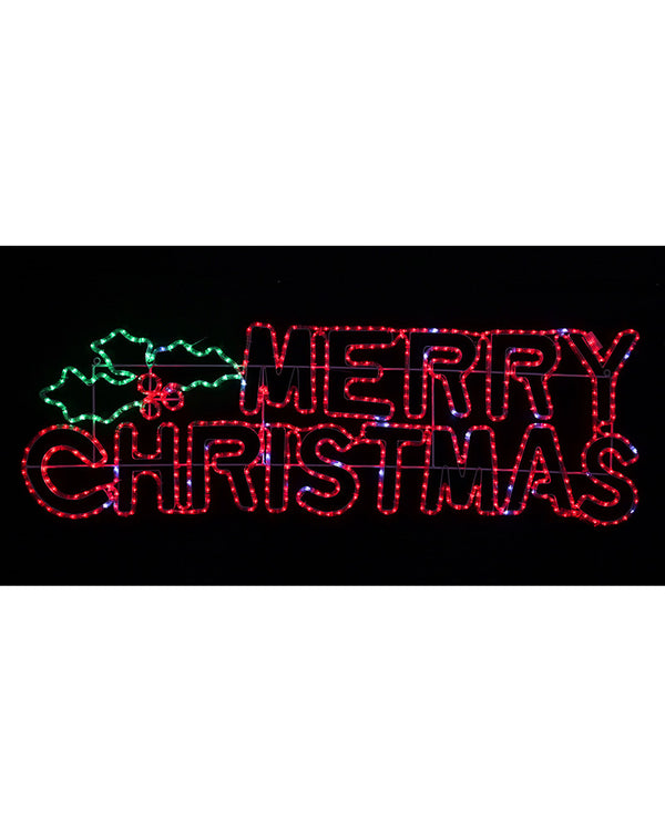 Merry Christmas with Holly LED Christmas Ropelight 1.5m