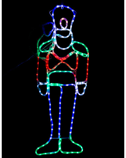 Saluting Nutcracker Soldier LED Christmas Ropelight 1.1m