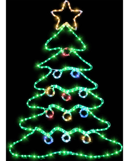 Twinkling Ropelight Tree with Baubles LED Christmas Lights 99cm