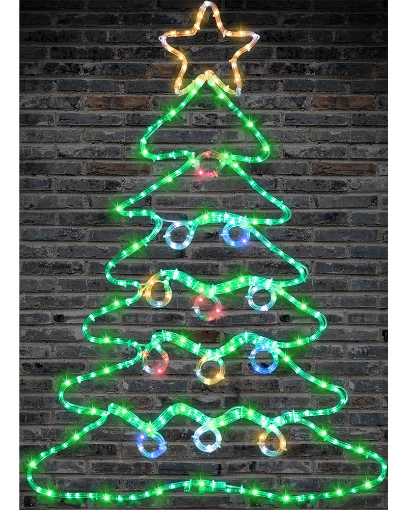 Twinkling Ropelight Tree with Baubles LED Christmas Lights 99cm