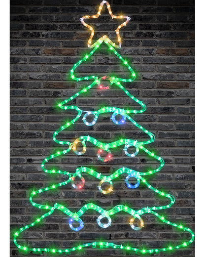 Twinkling Ropelight Tree with Baubles LED Christmas Lights 99cm