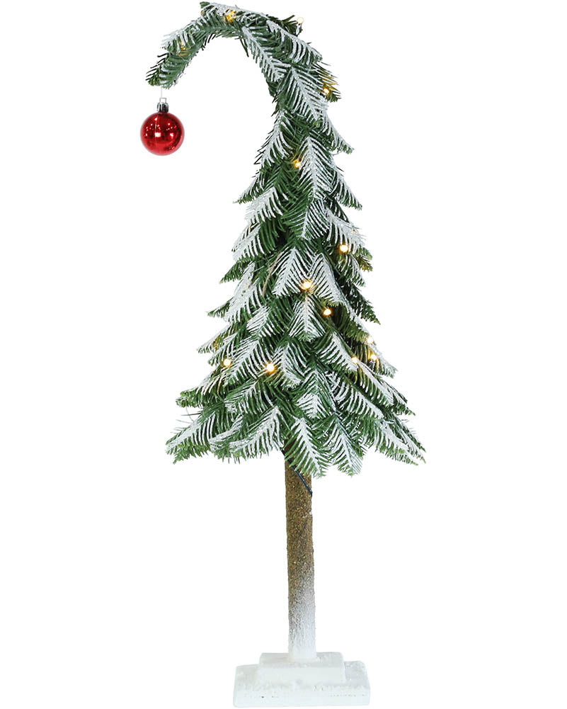 Snowy Curve Christmas Tree with LEDs Christmas Decoration 60cm