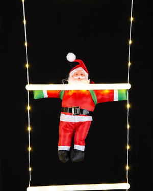 Starry Christmas LED Ladder with Santa Topper 1.8m