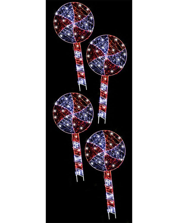 Starry Wire Lollipop LED Christmas Path Lights 60cm Pack Of 4