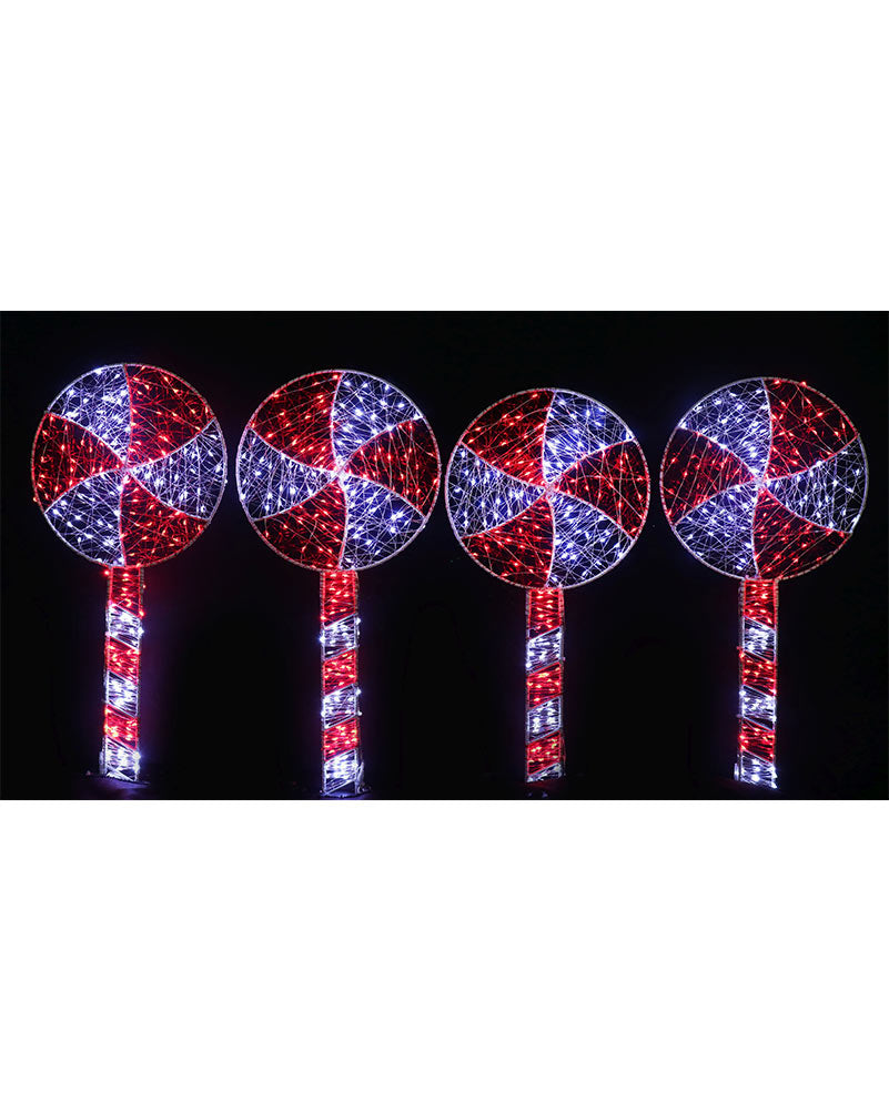 Starry Wire Lollipop LED Christmas Path Lights 60cm Pack Of 4