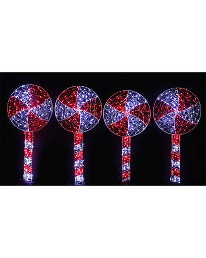 Starry Wire Lollipop LED Christmas Path Lights 60cm Pack Of 4