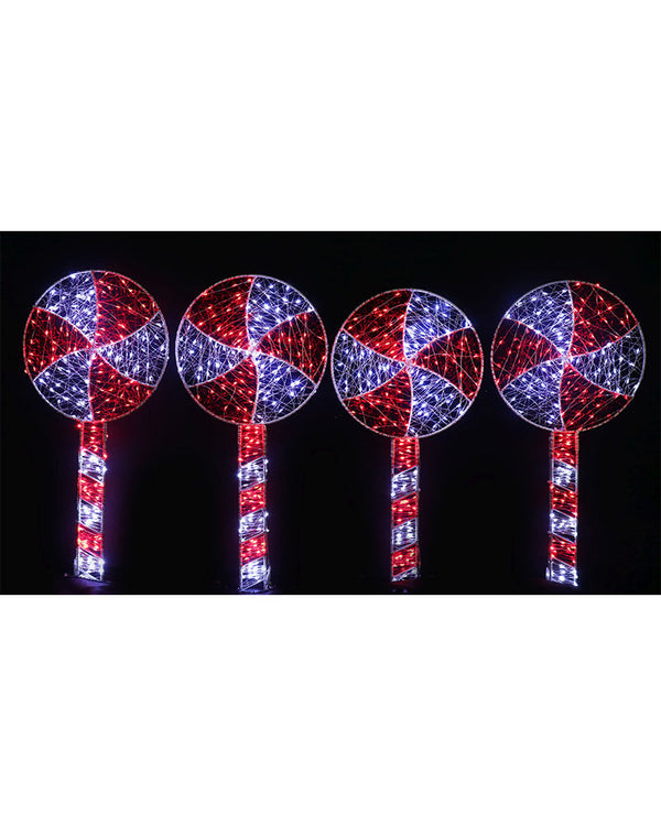 Starry Wire Lollipop LED Christmas Path Lights 60cm Pack Of 4