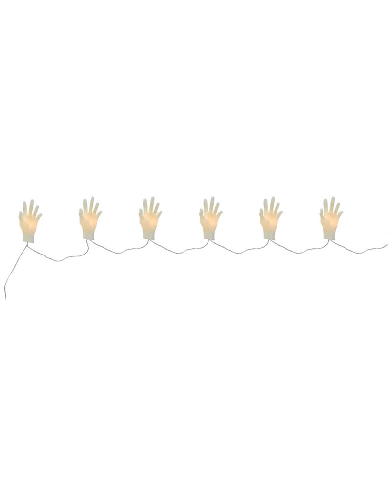 LED White Hand String Lights Battery Operated 1.6m