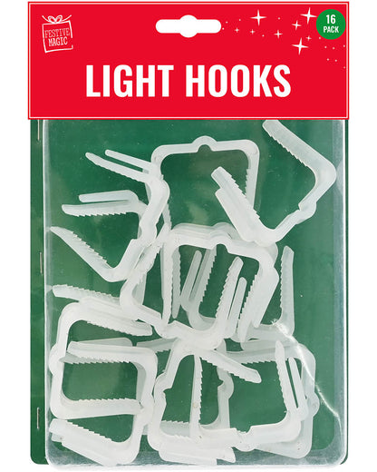 Assorted Light Hooks Black or White Pack of 16