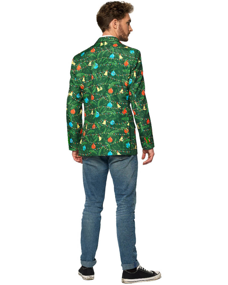 Light Up Green Christmas Tree Mens Suitmeister Jacket
