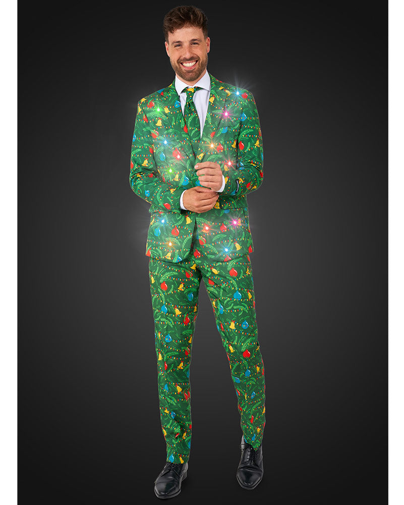 Light Up Green Christmas Tree Mens Suitmeister