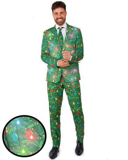 Light Up Green Christmas Tree Mens Suitmeister