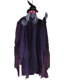 Light Up Hanging Witch Halloween Prop 91cm