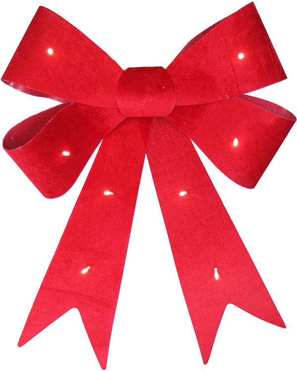 Light Up Red Bow Christmas Decoration 51cm
