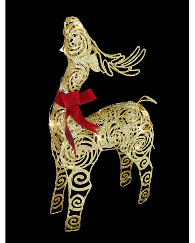 Christmas Light Up Reindeer Gold 39cm