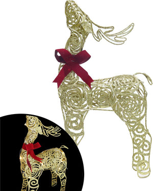 Christmas Light Up Reindeer Gold 39cm