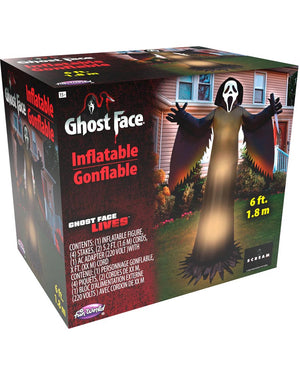 Light Up Scream Ghost Face Lawn Inflatable 1.8m