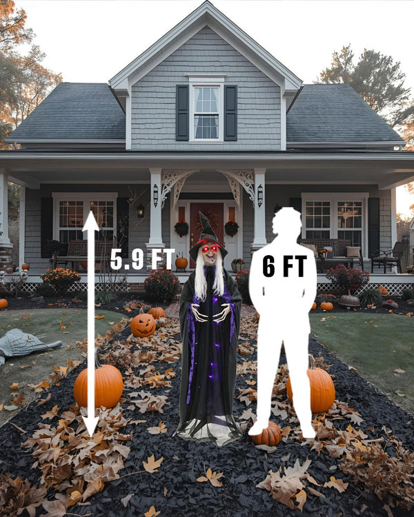 Light Up Standing Witch Decoration 1.8m